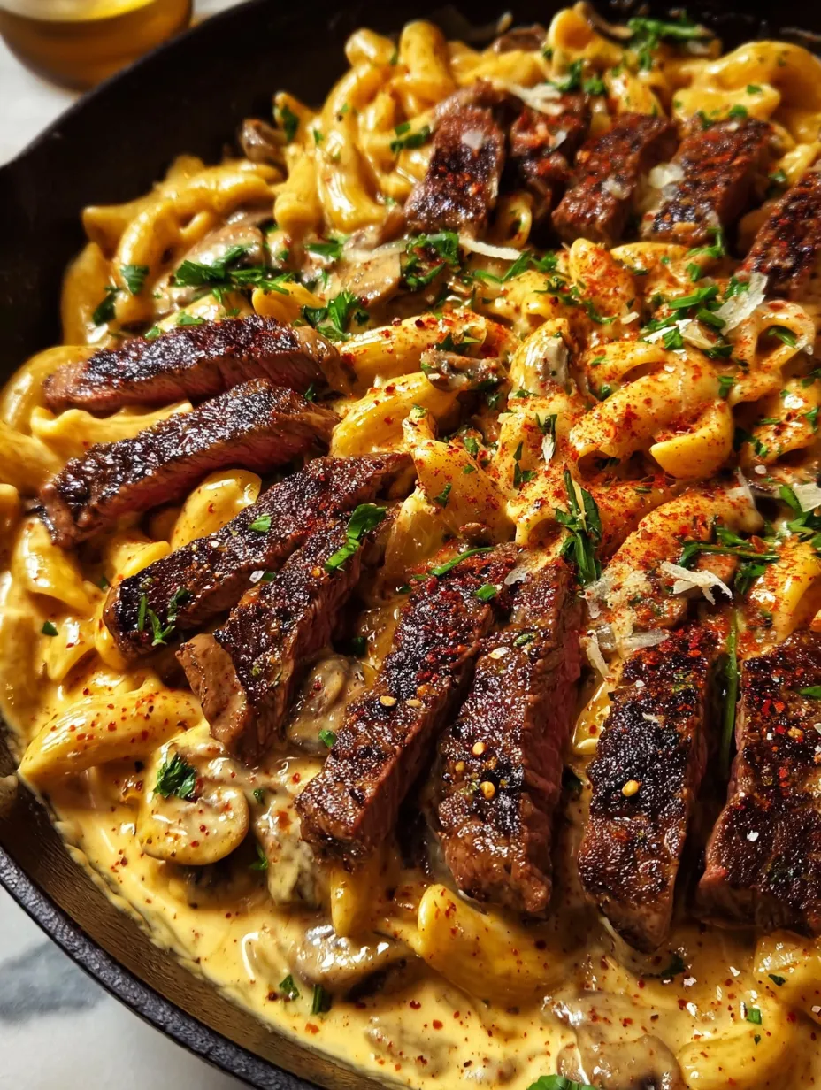 A bowl of food with meat and pasta.
