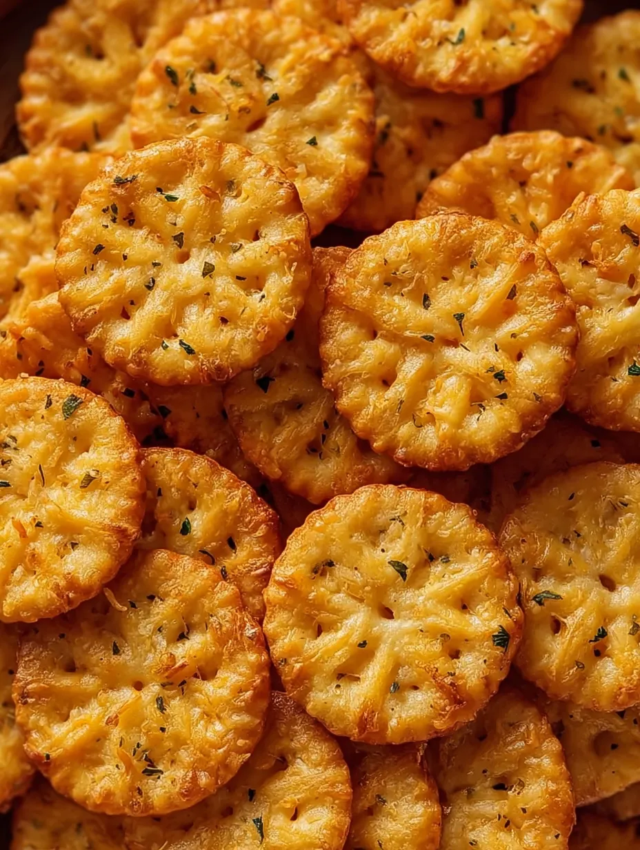 A pile of cheese crackers.