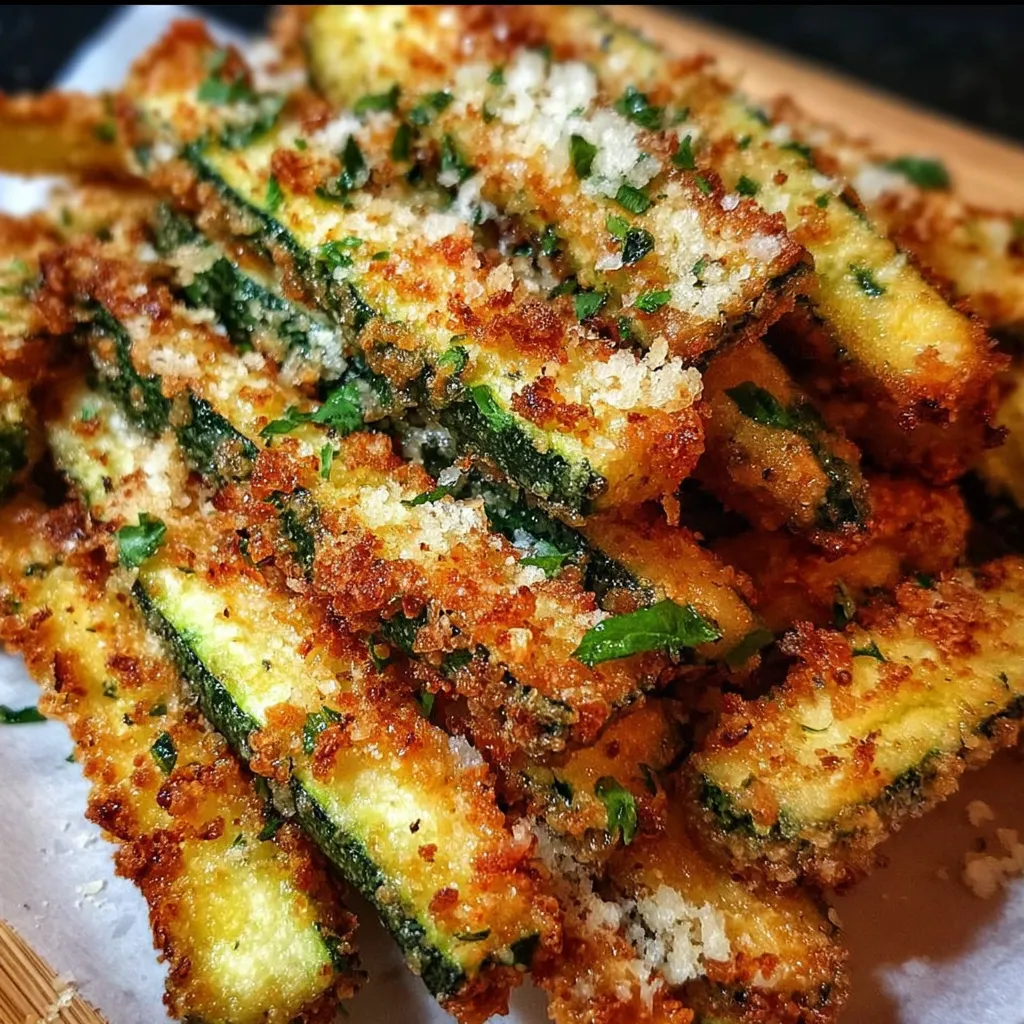 A plate of breaded zucchini sticks.