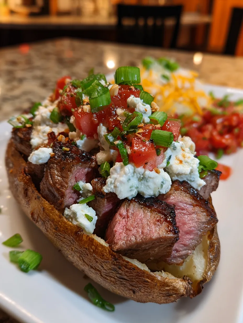 A plate of food with a steak and potatoes.