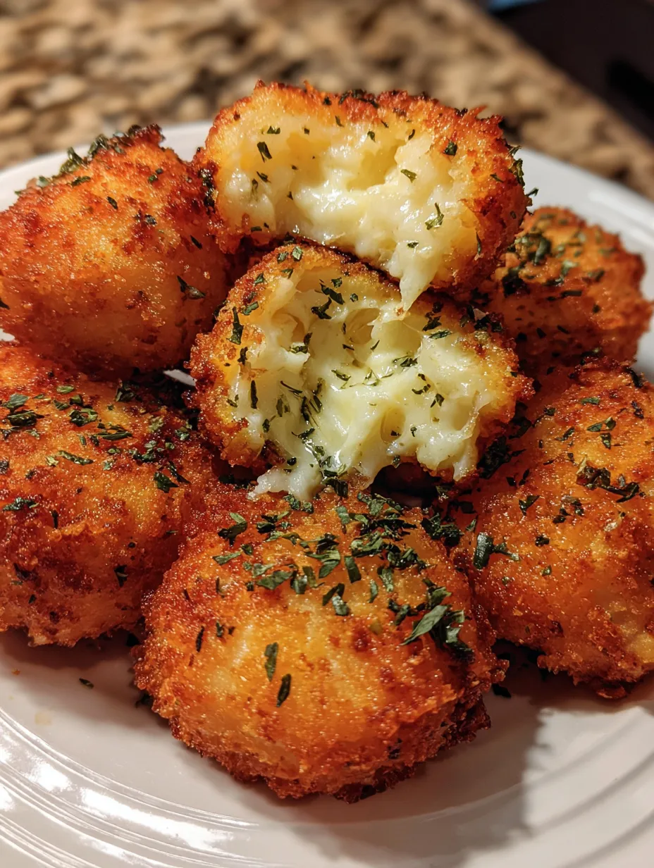 A plate of cheese balls.