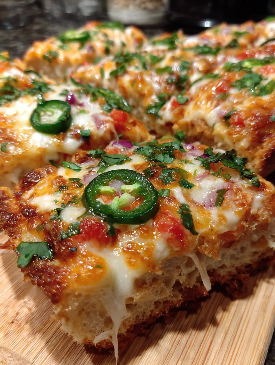 A slice of pizza with jalapenos on it.