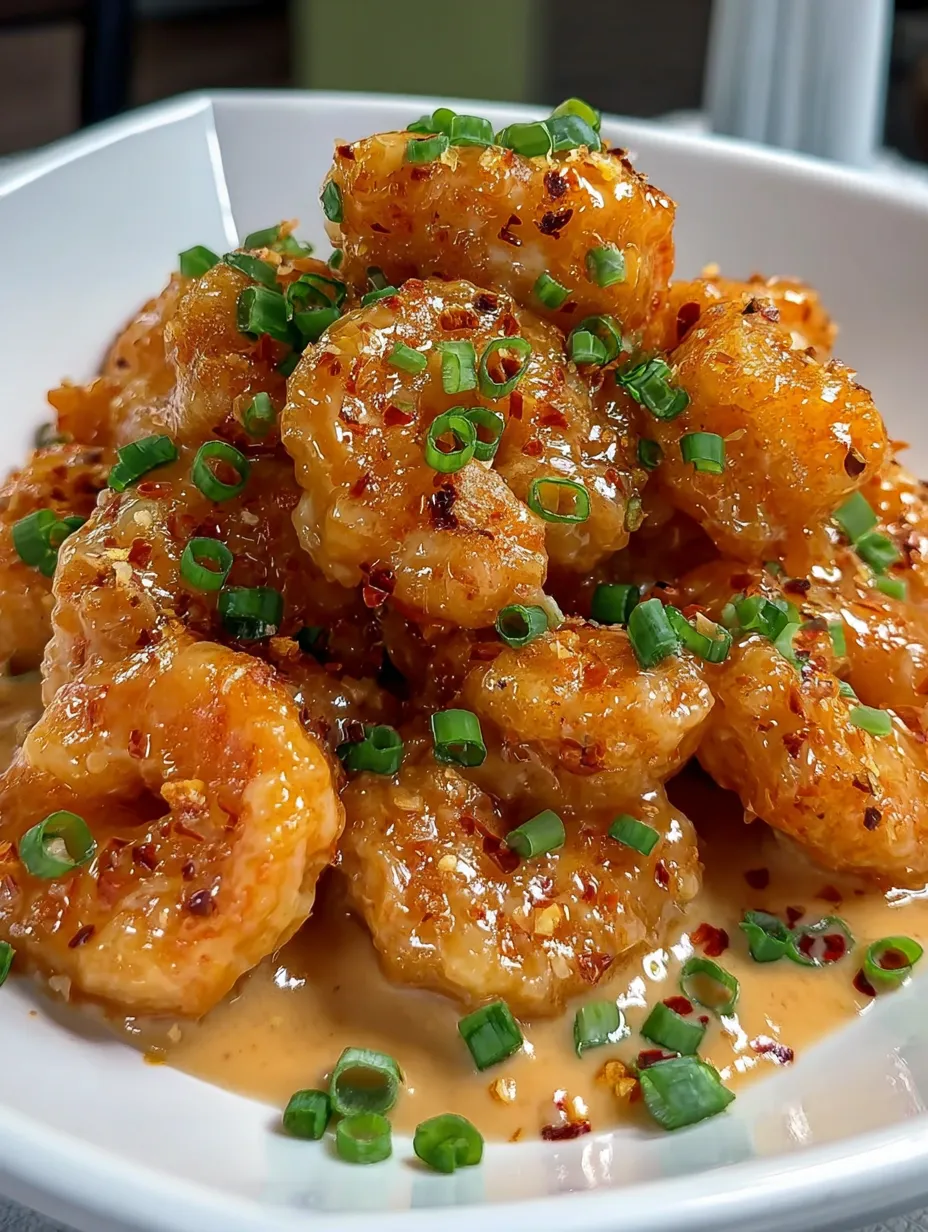 A bowl of shrimp with sauce.