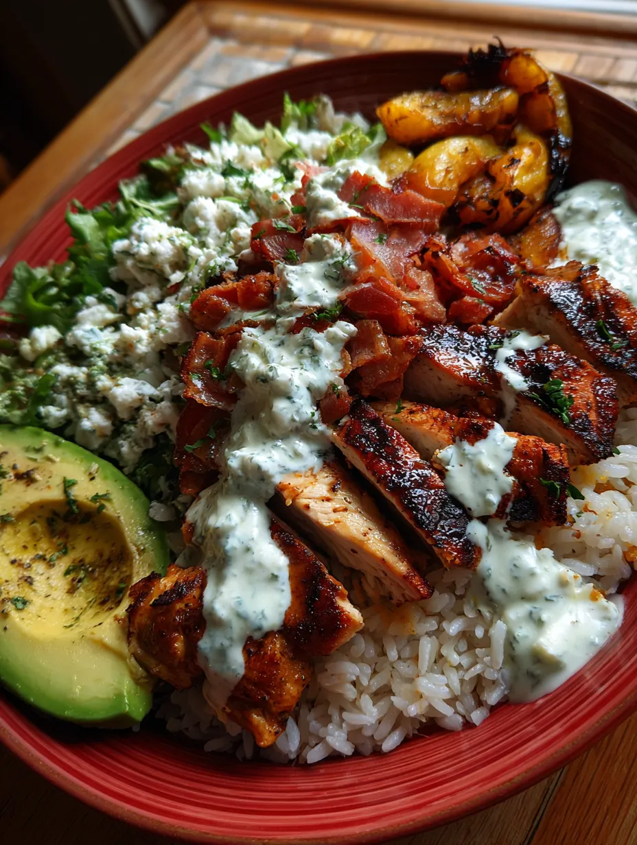 A plate of food with rice, meat, and vegetables.