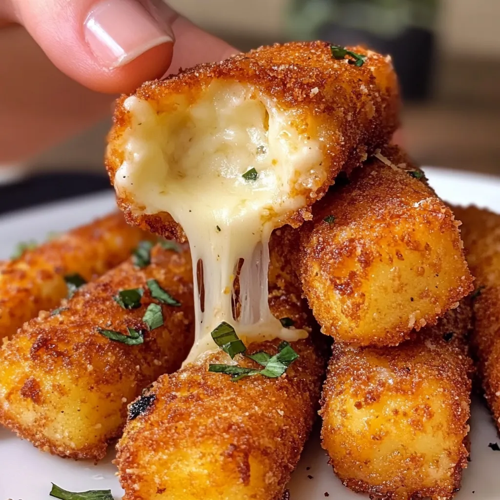 A plate of cheese sticks.
