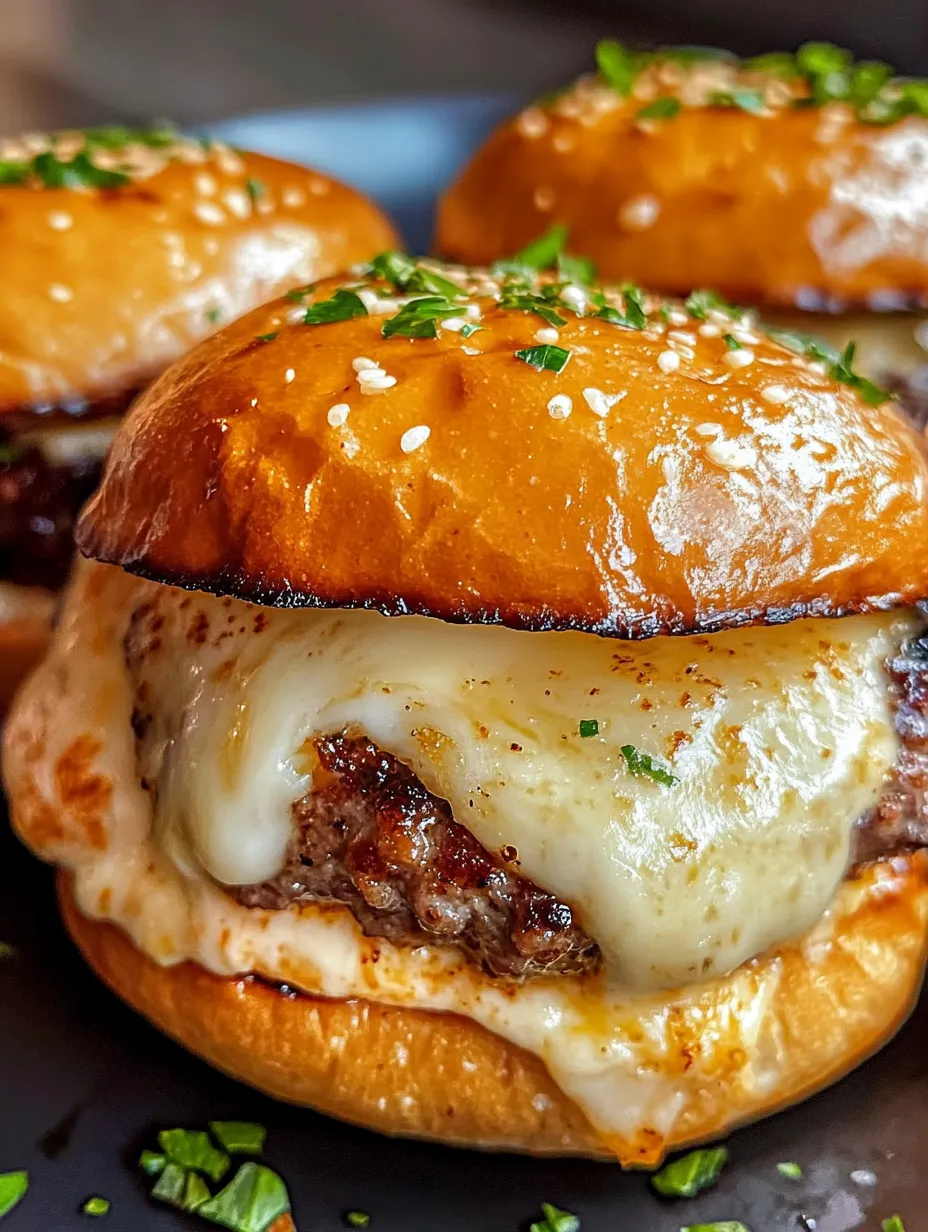 A close up of a cheeseburger with sesame seeds.