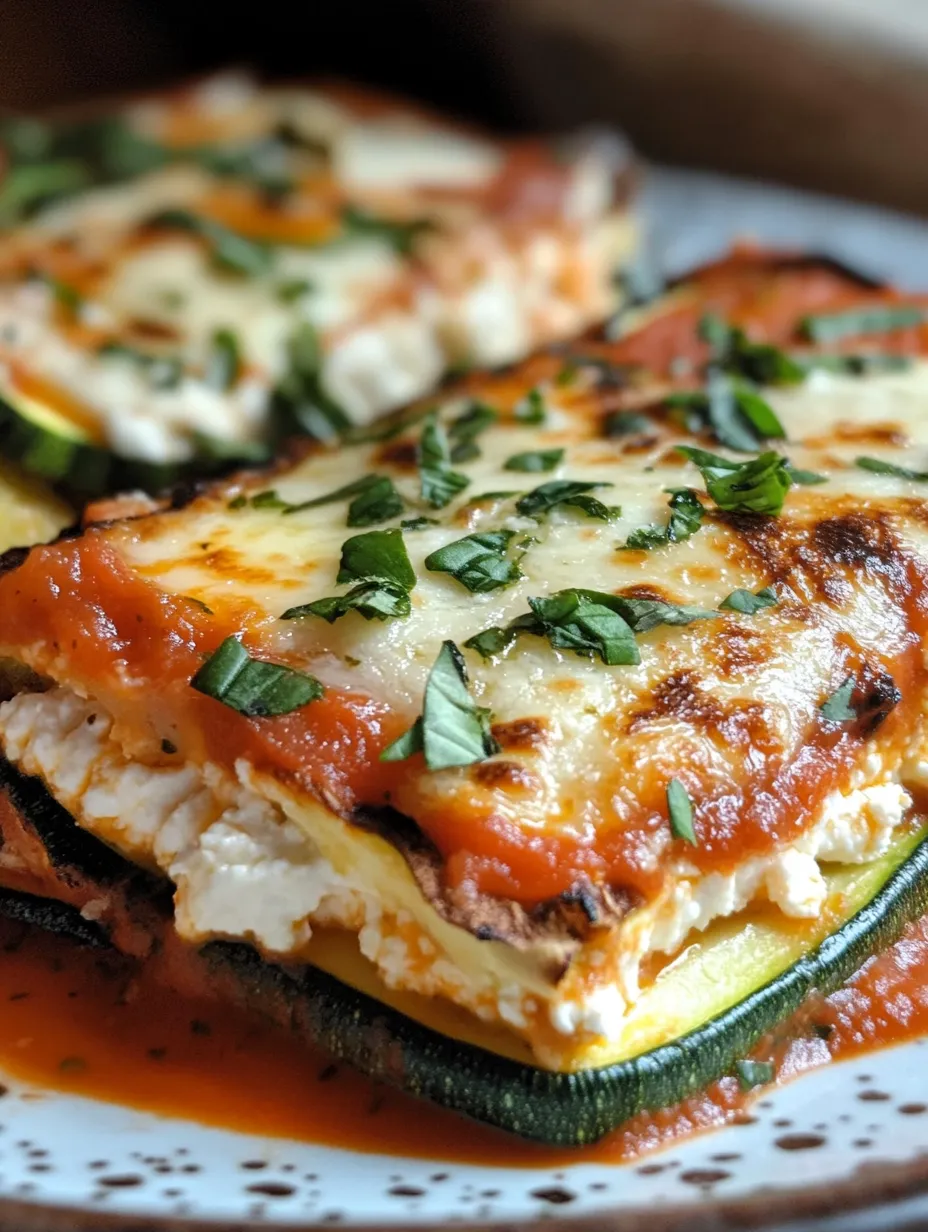 A plate of food with a zucchini and cheese.