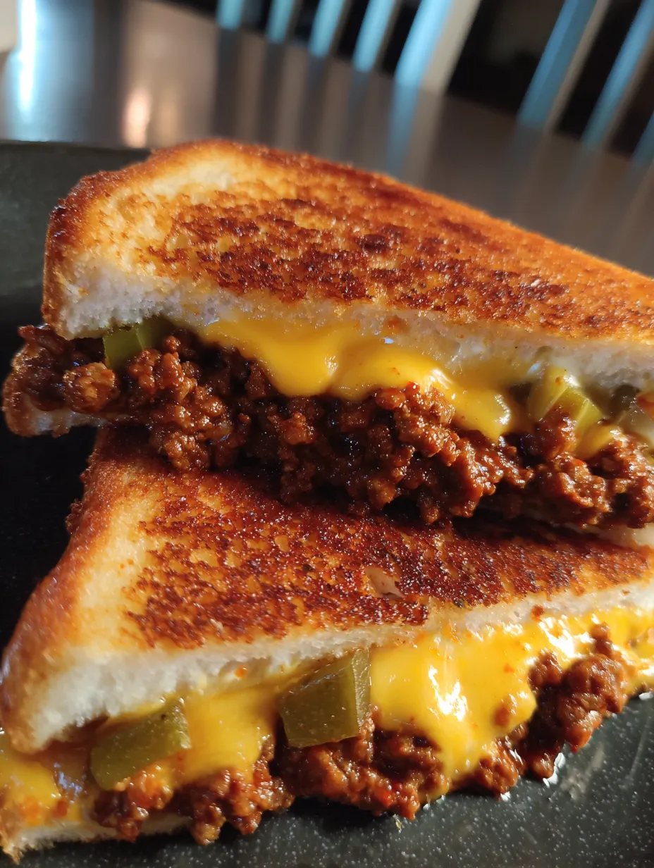 A sandwich with meat and a pickle on it.