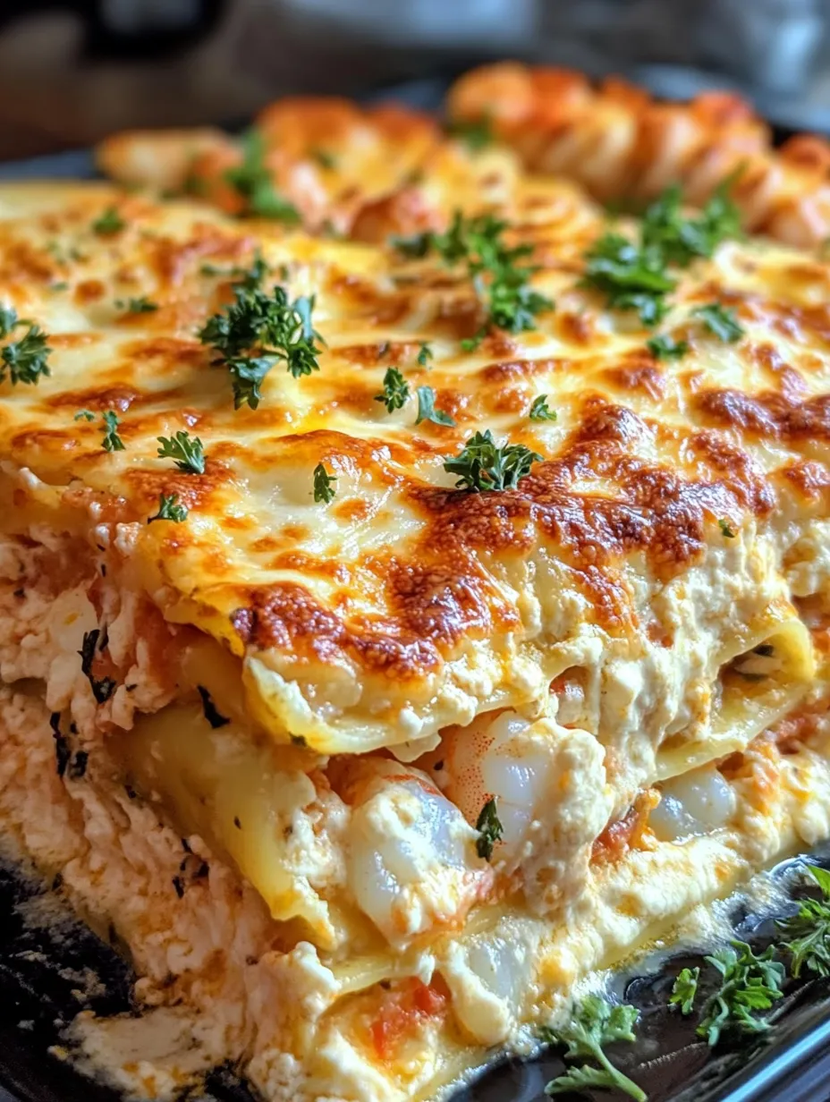 A cheese and chicken casserole with a side of bread.