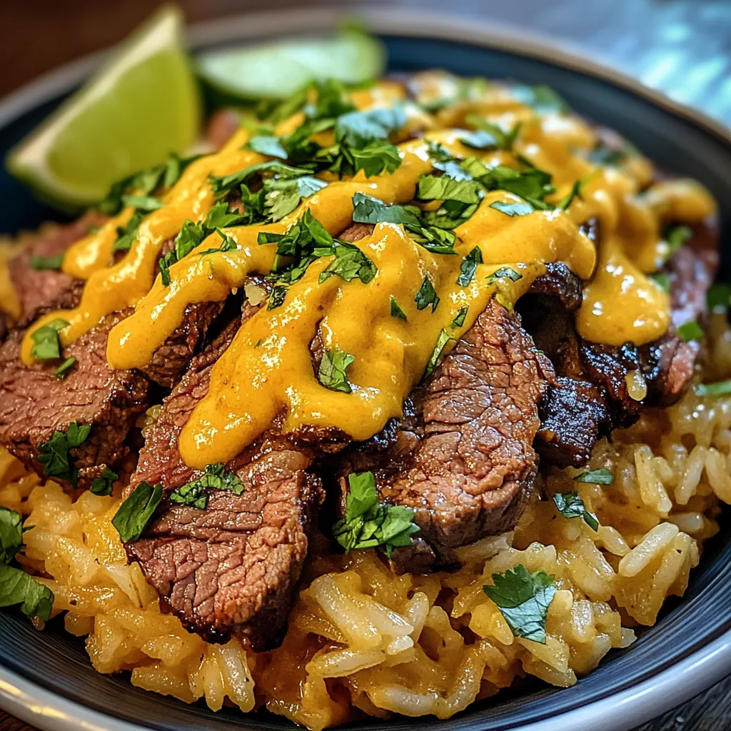 A plate of meat with sauce and lime.