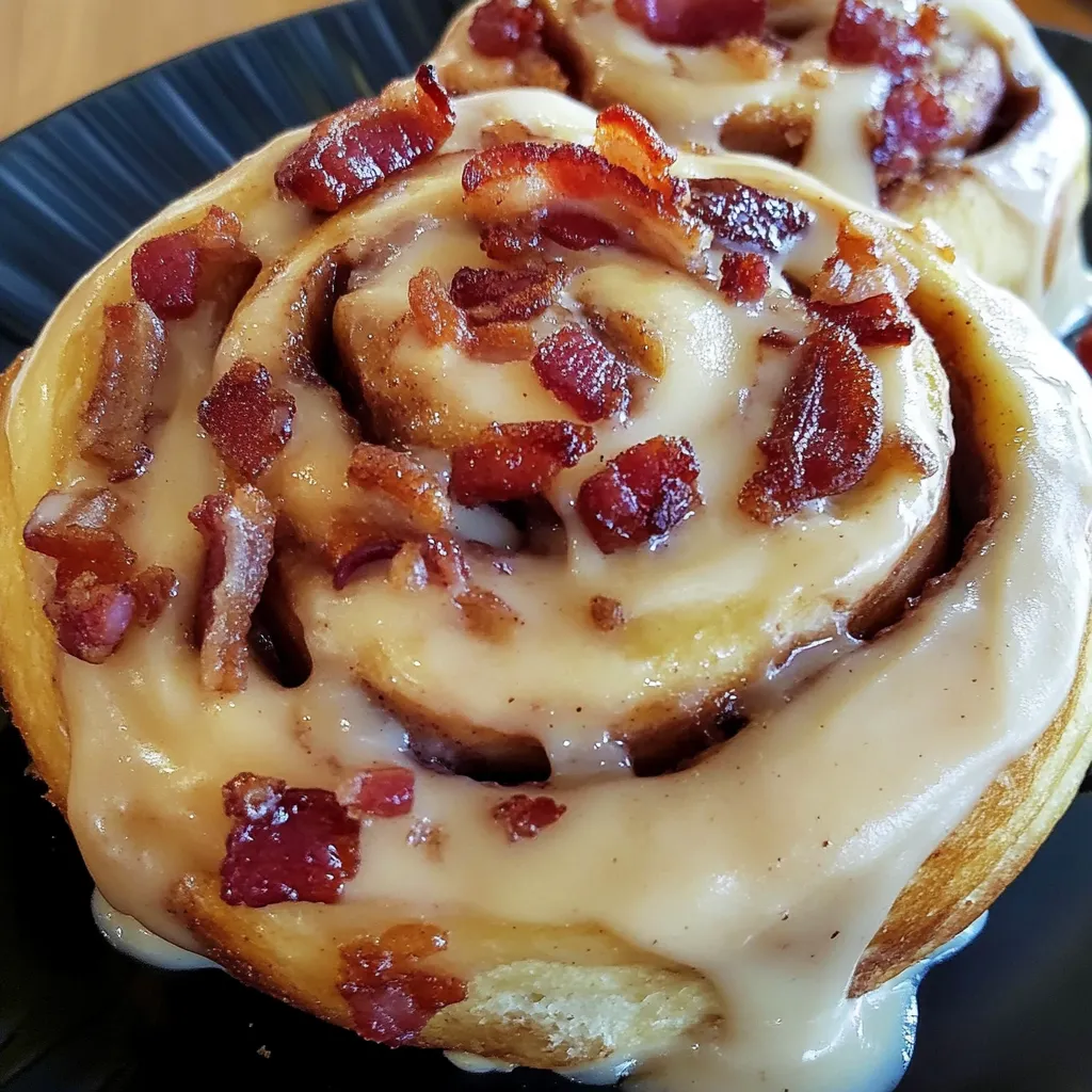 Bacon wrapped cinnamon rolls.
