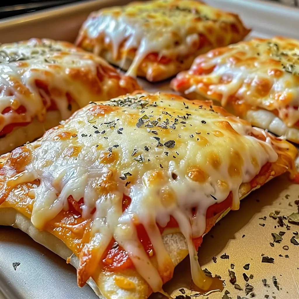 A tray of cheese and tomato pizza slices.