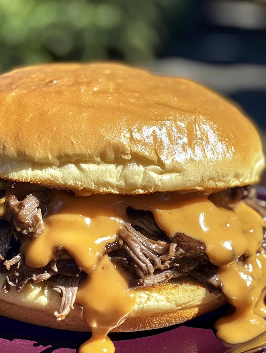 A burger with meat and cheese.