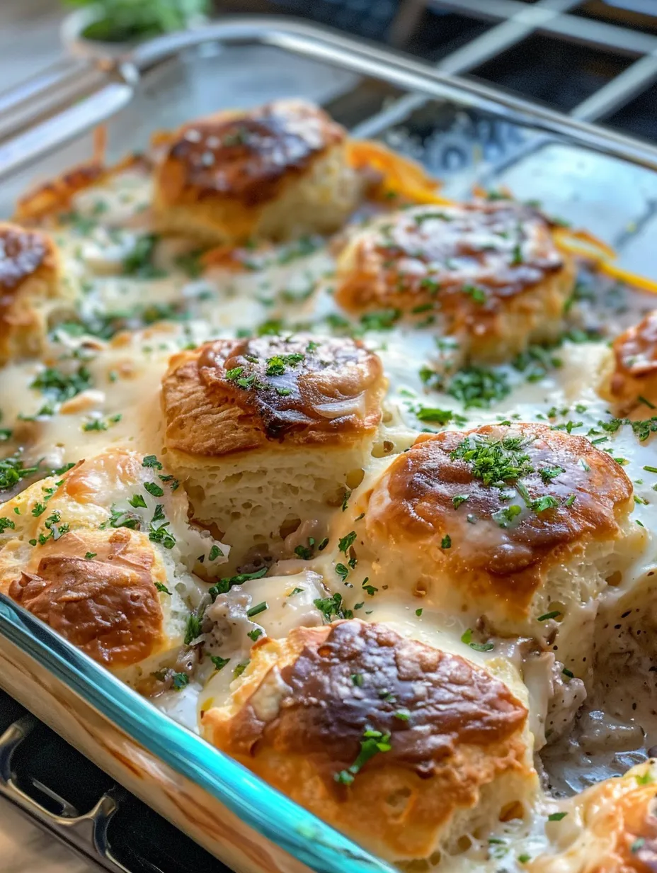 A pan of food with a green herb on top.