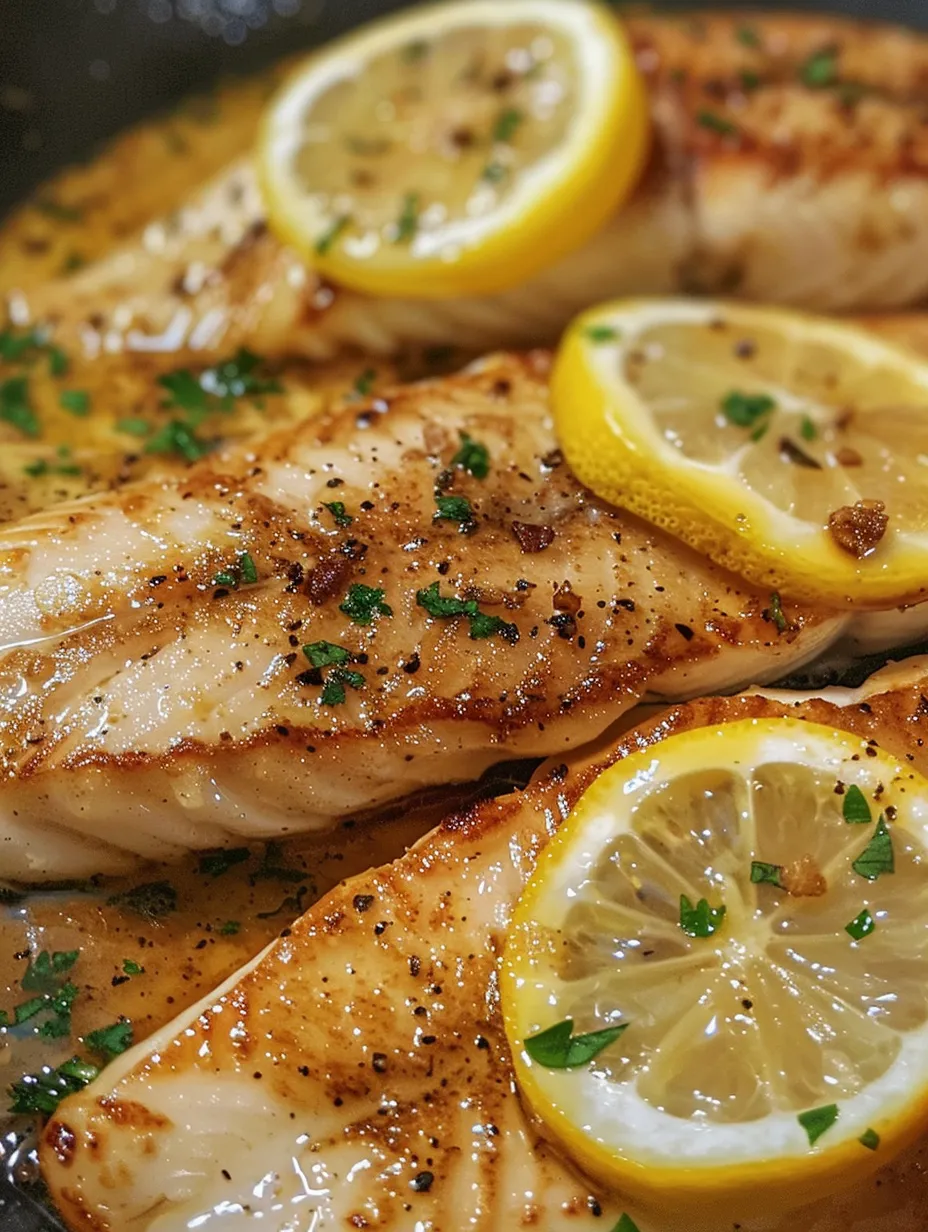 Fish with lemon and herbs.