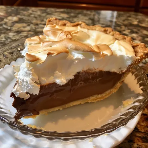 A slice of pie on a plate.