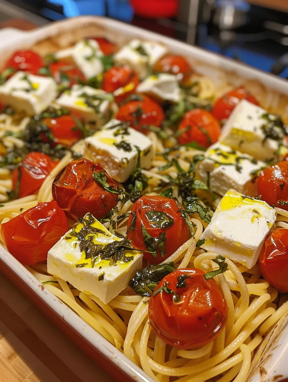 A dish of pasta with tomatoes and cheese.