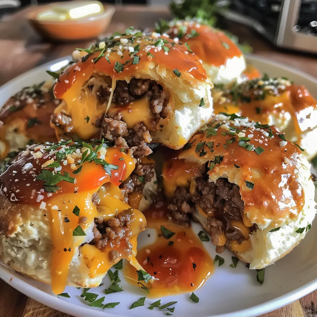 A plate of meatballs with sauce.