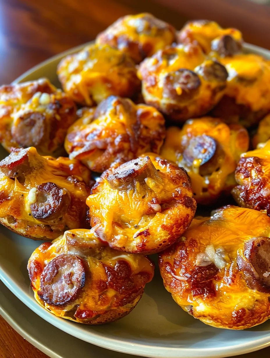 A plate of cheesy hot dogs.