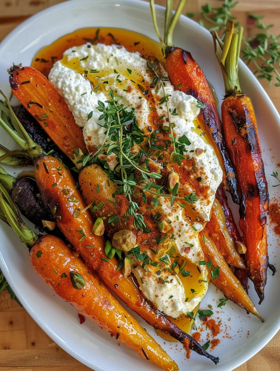 A plate of carrots with white sauce.