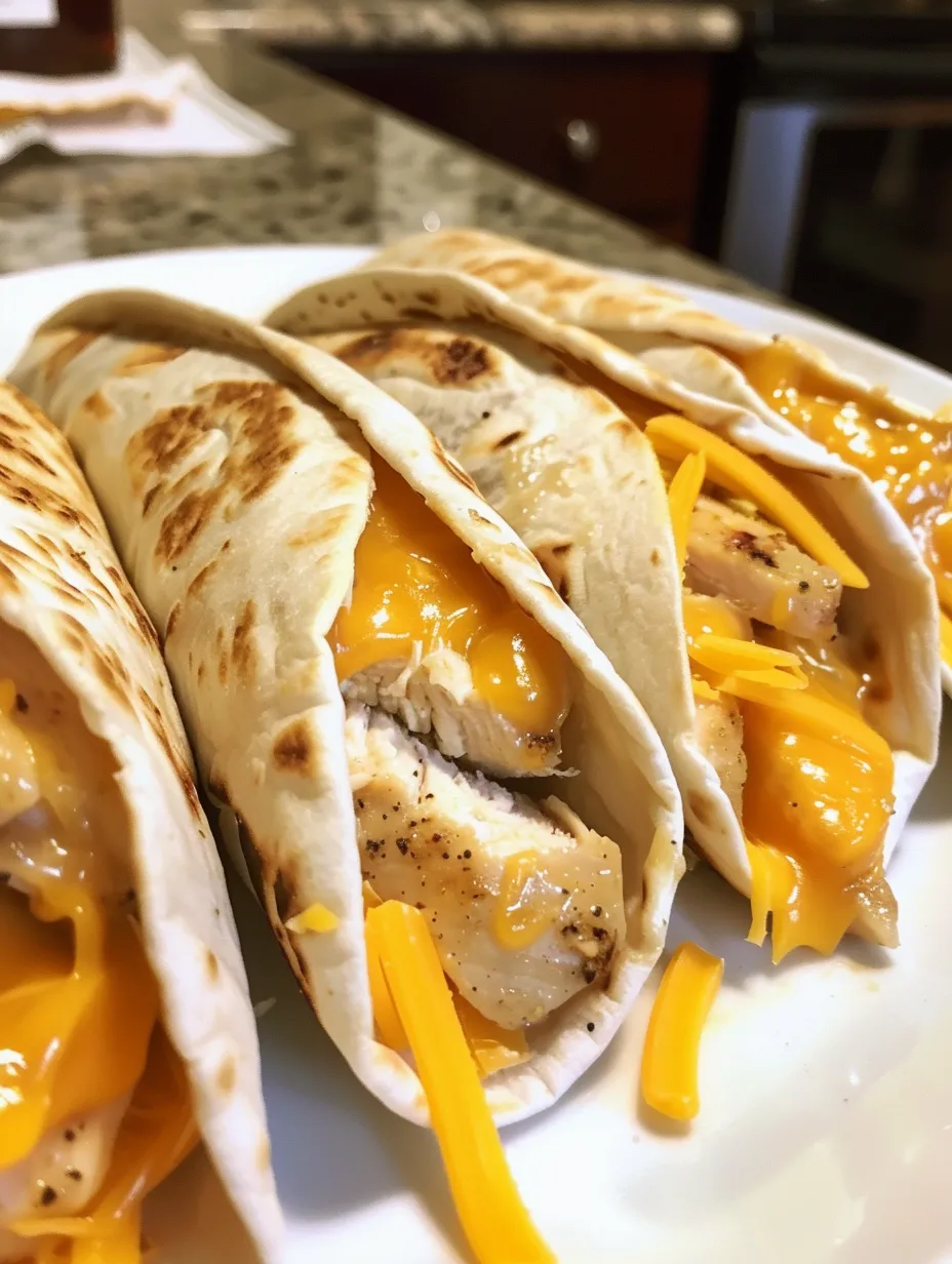 Three chicken burritos on a plate.