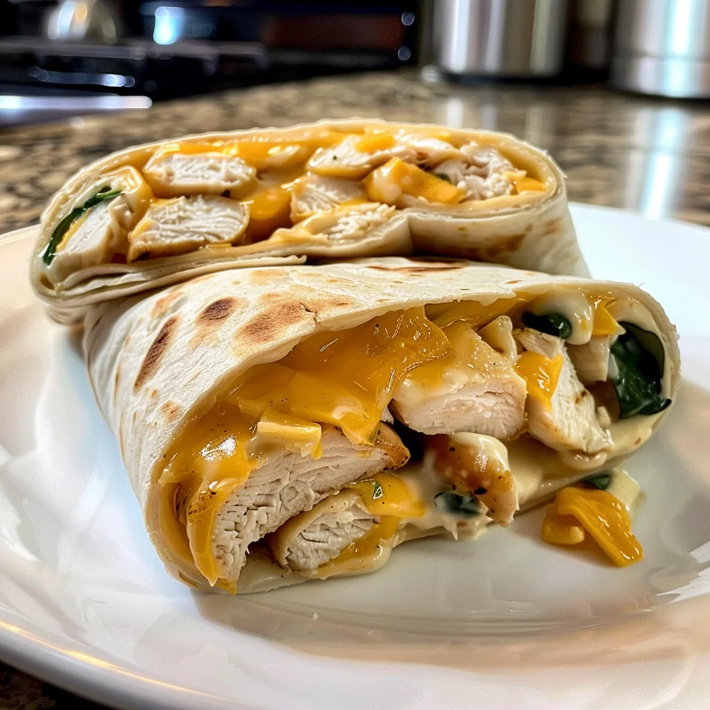 A chicken burrito on a plate.
