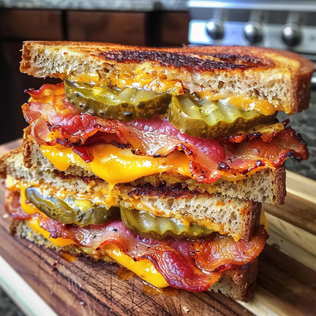 A sandwich with bacon and jalapenos.