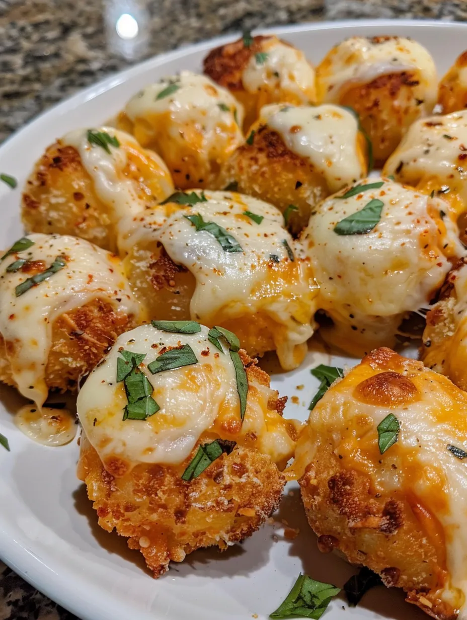 A plate of cheese and herb stuffed mushrooms.