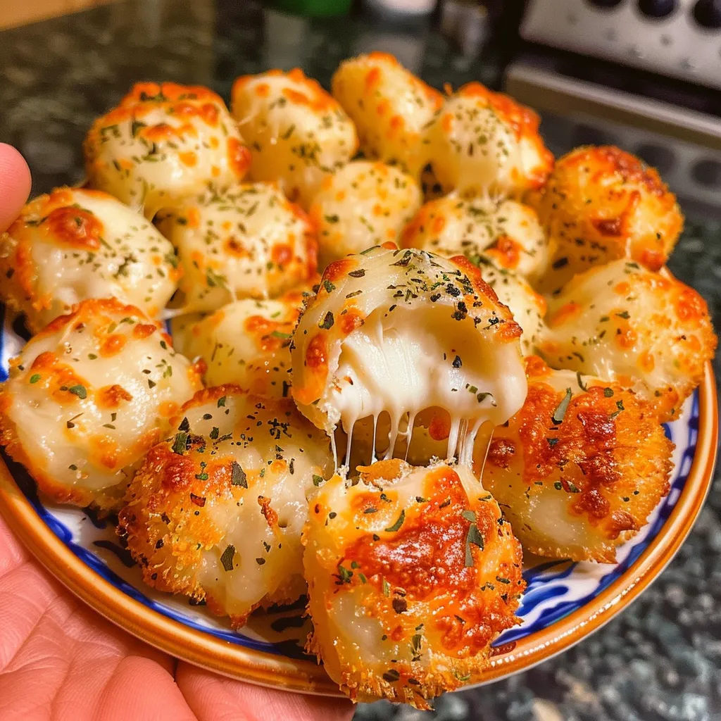 A plate of cheese balls.