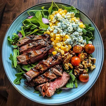 A plate of food with meat and vegetables.