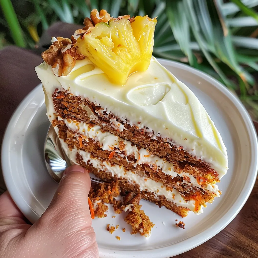 A slice of cake with a pineapple on top.