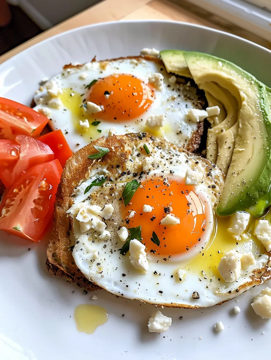 A plate of food with eggs, toast, and avocado.