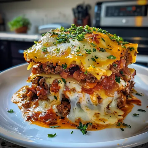 A plate of food with a sandwich on top.