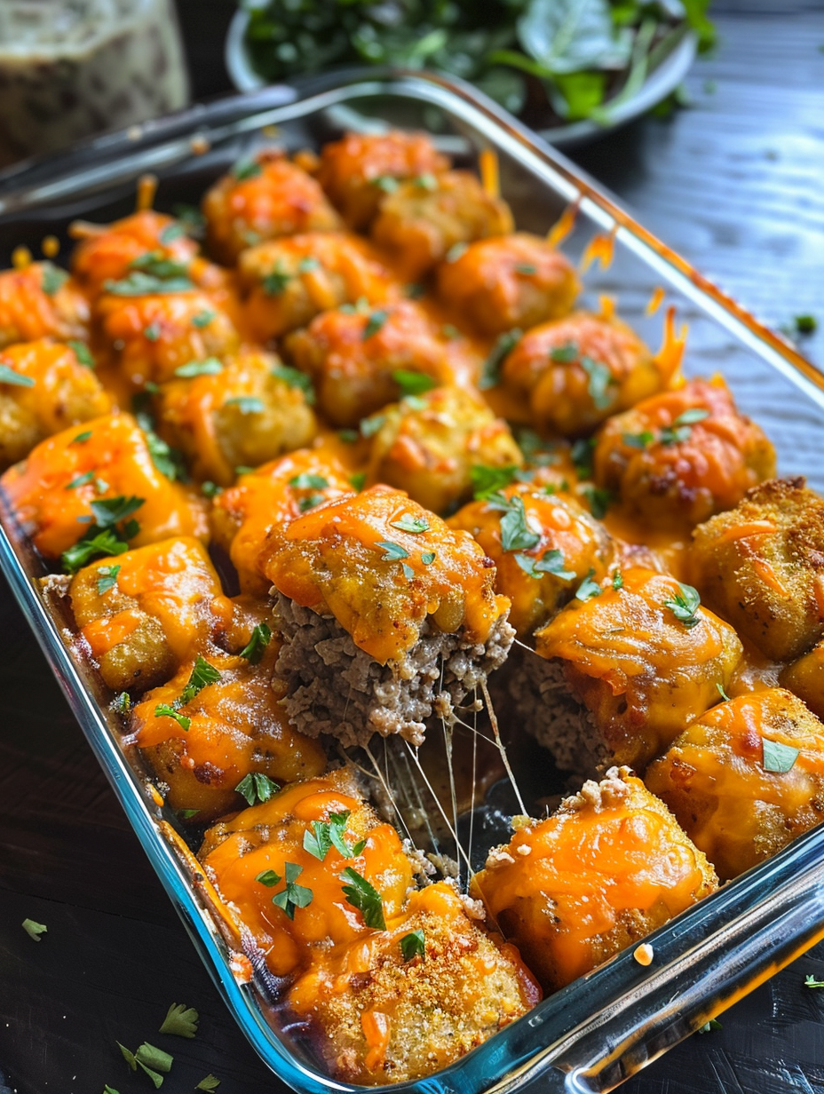 A pan of food with cheese and meat.