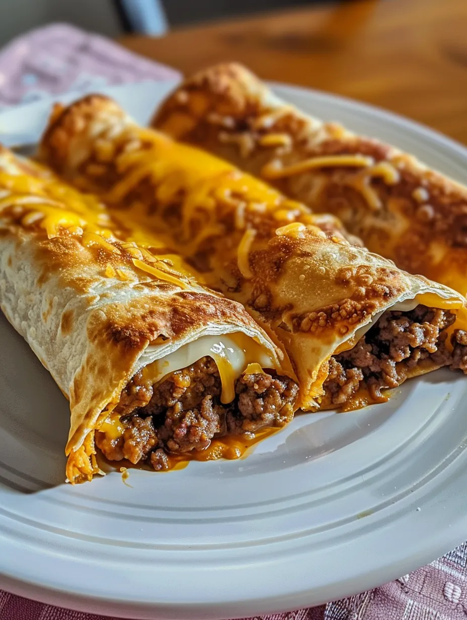A plate with two burritos on it.