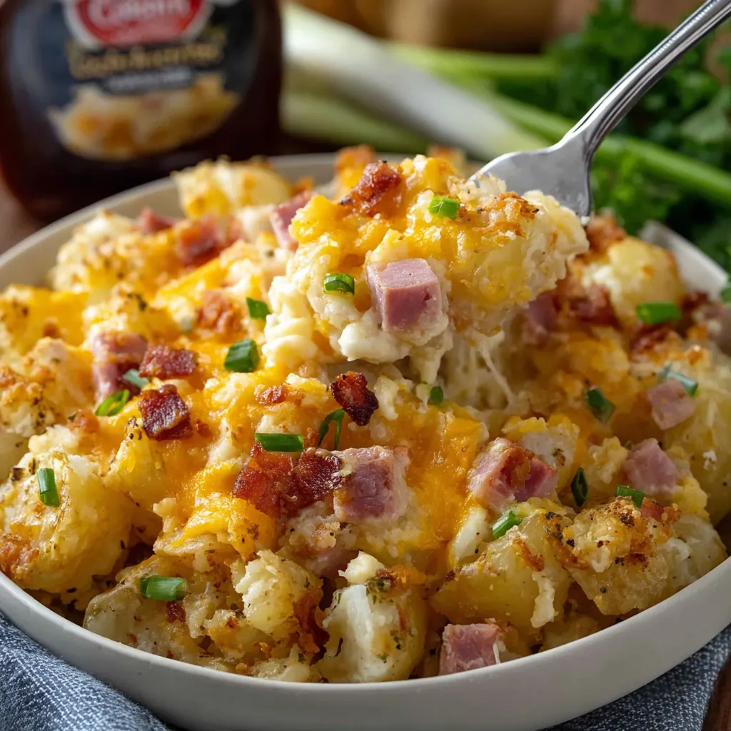 Ham & Bacon Cheesy Potatoes