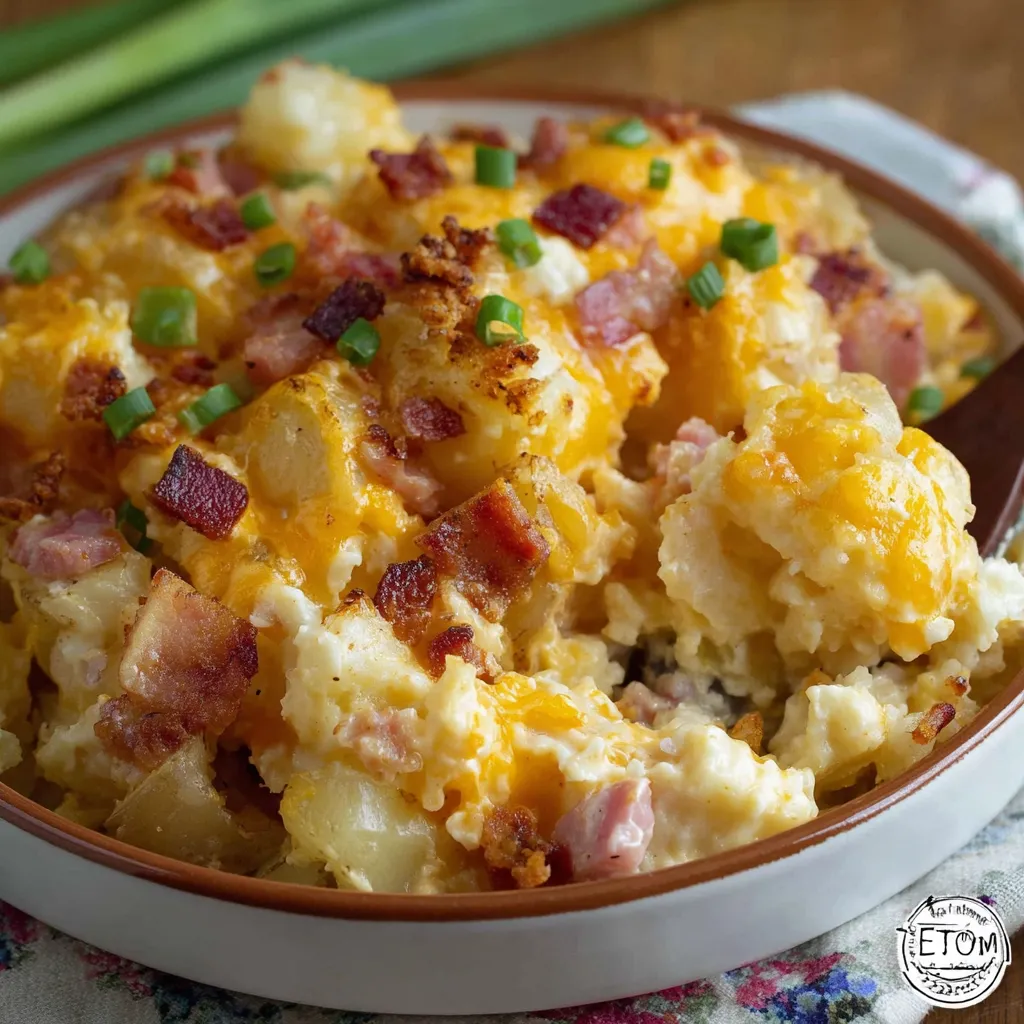 Ham & Bacon Cheesy Potatoes