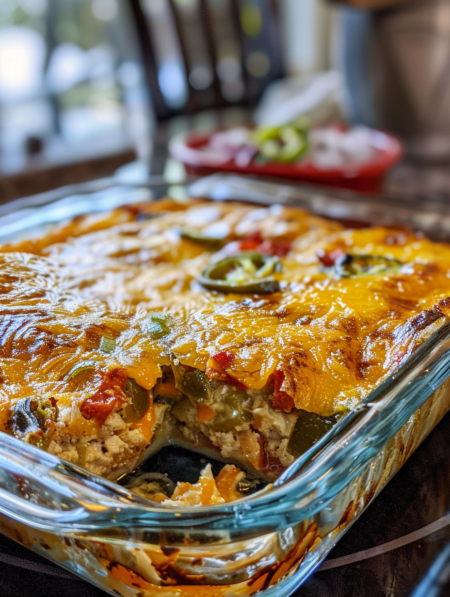 A casserole dish filled with a variety of vegetables.