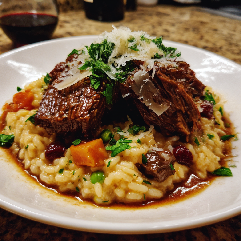 A plate of food with meat and rice.