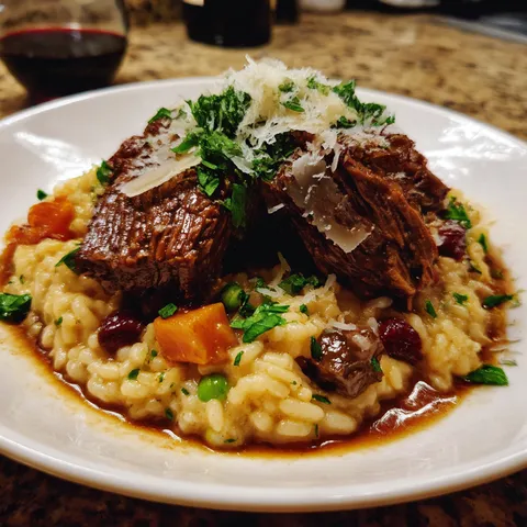 A plate of food with meat and rice.