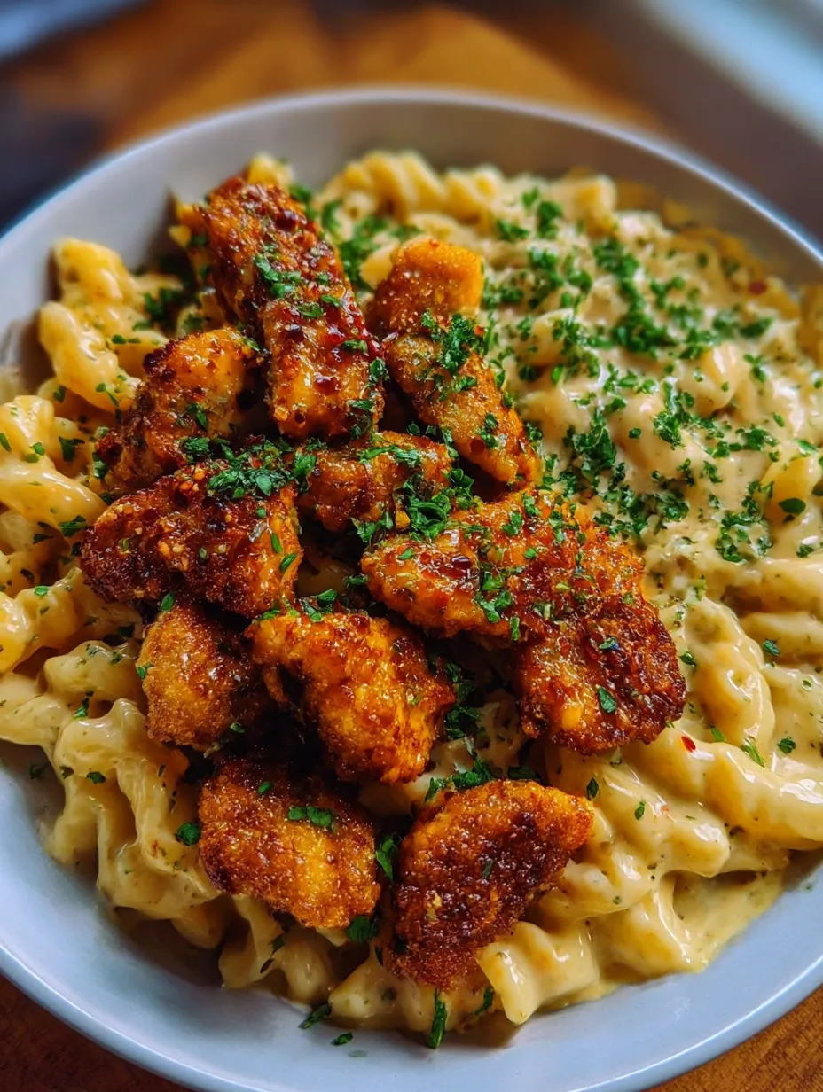 A plate of food with chicken and pasta.