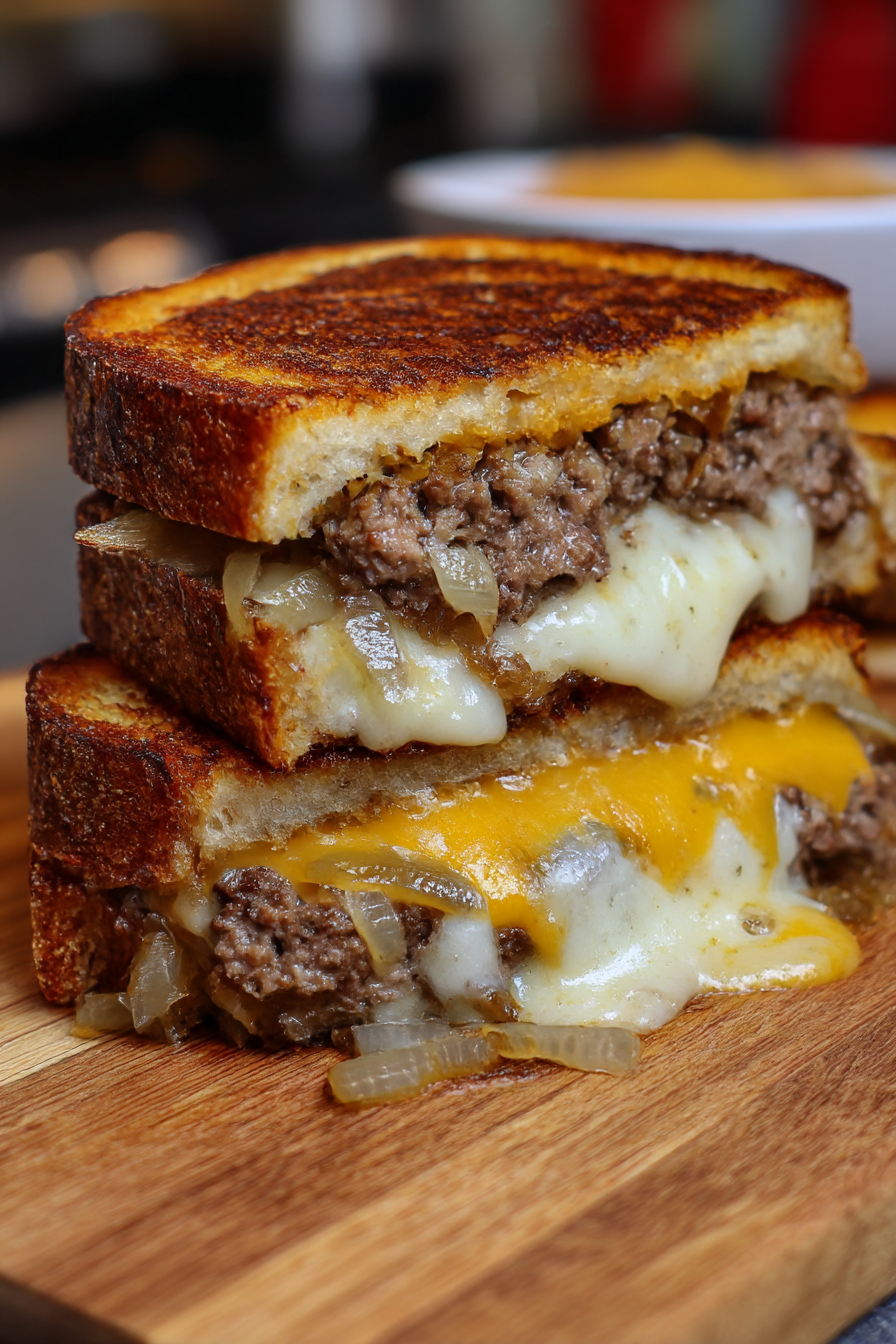 A sandwich with meat and cheese.