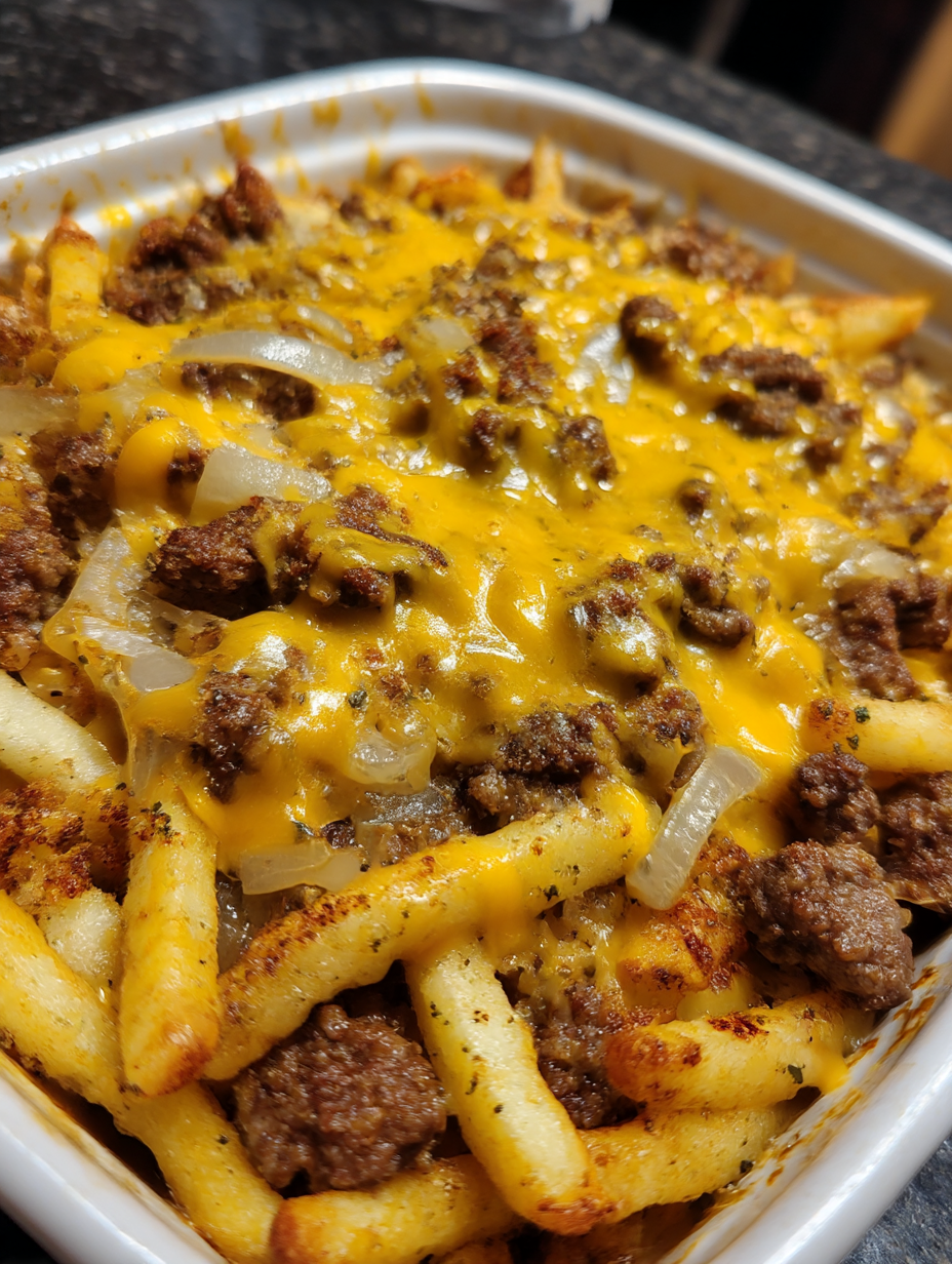 A bowl of chili cheese fries.