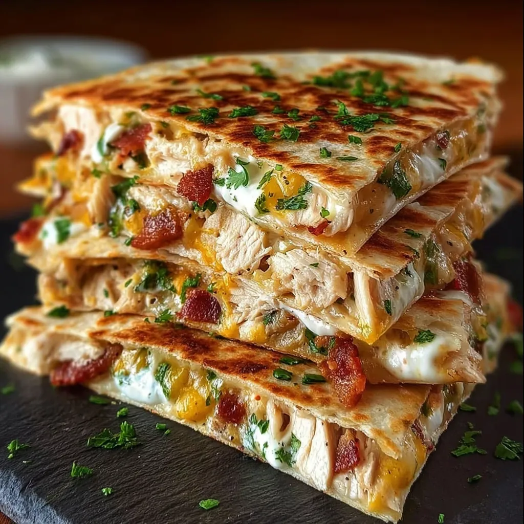 Chicken Bacon Ranch Quesadillas