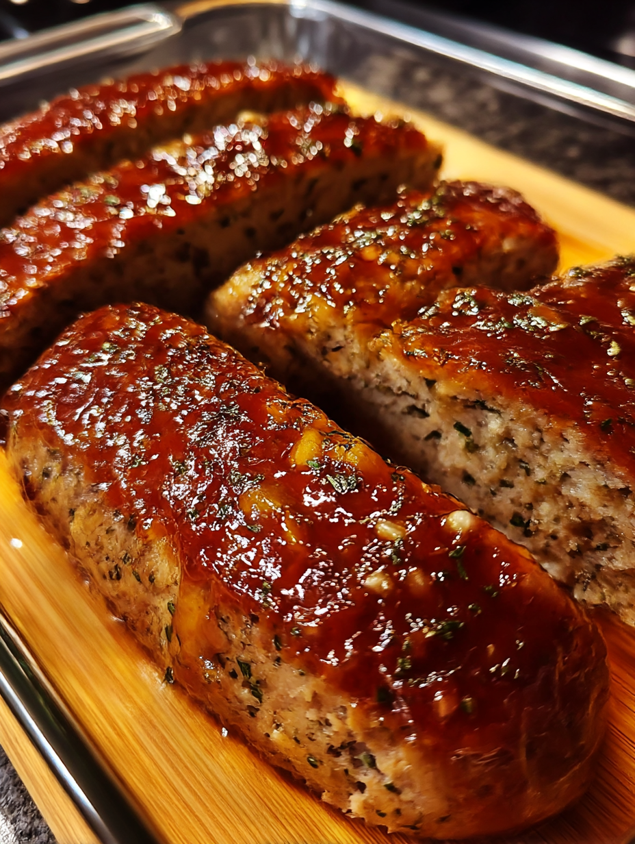 Sliced meat on a wooden platter.