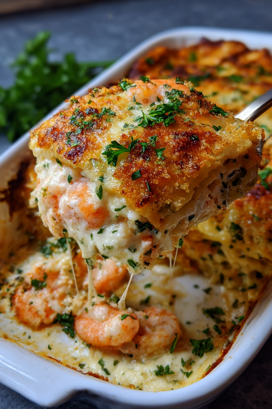 A piece of food with a fork in it.