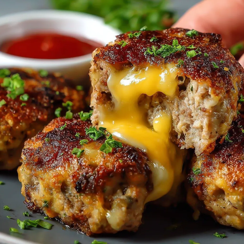 Cheesy Stuffed Meatloaf Bites