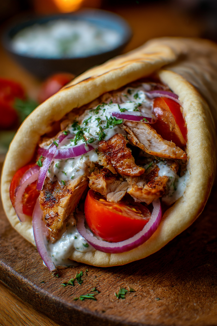 A sandwich with meat and tomatoes.