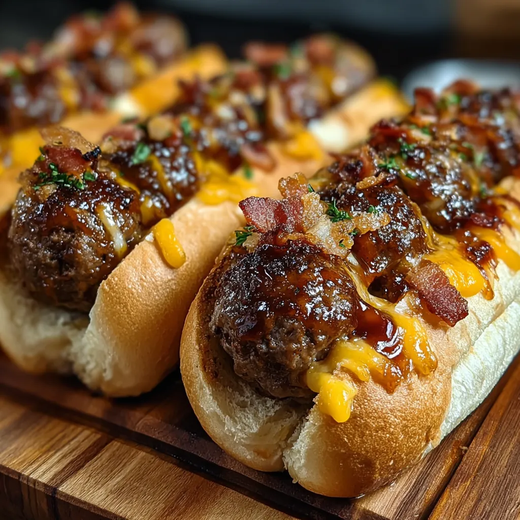 Bourbon BBQ Bacon Cheeseburger Meatball
