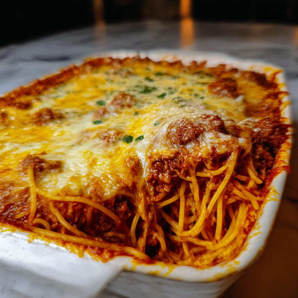 A plate of spaghetti with meat sauce.